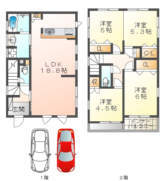 名谷町戸建の間取り