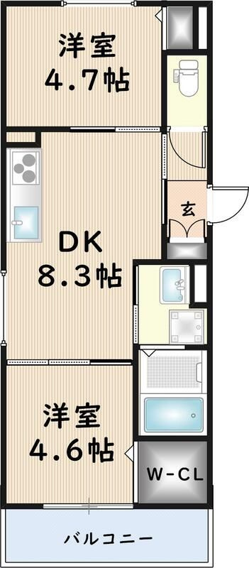 クリエオーレ佃の間取り