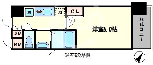 エステムコート中之島GATEⅡの間取り|エステムコート中之島GATEII　開放感ある間取