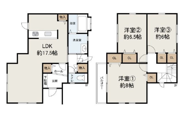 堺市西区太平寺　中古戸建の間取り