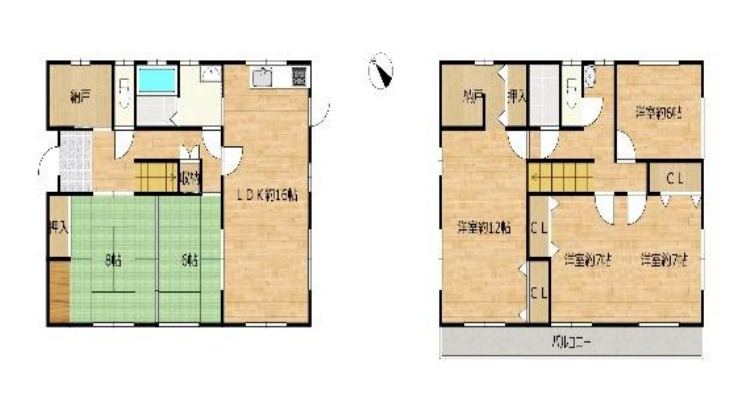 川島町出丸中郷　中古戸建の間取り|川島町出丸中郷　中古戸建・6LDK・土地面積423.84m2・建物面積161.57m2