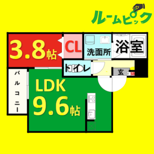 アラウンドスカイ　名古屋市賃貸　仲介手数料無料の間取り