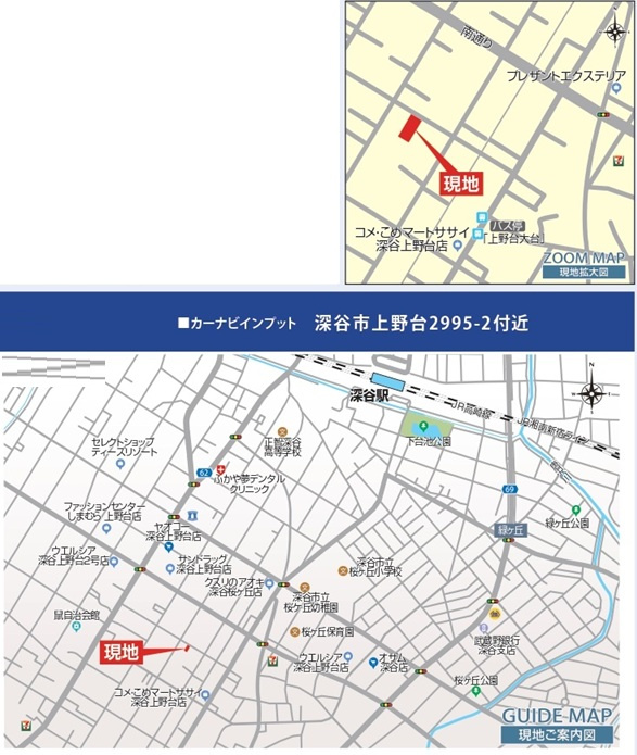 【仲介手数料無料】新築戸建　深谷市上野台2995-5（全1棟）の地図