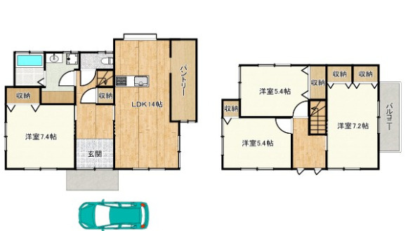姫路市阿保　中古戸建の間取り|4LDKです。