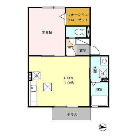 熊本市南区八幡６丁目のアパートの間取り