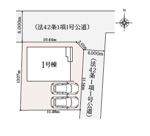 平塚市横内13期　新築戸建　全1棟1号棟の区画図