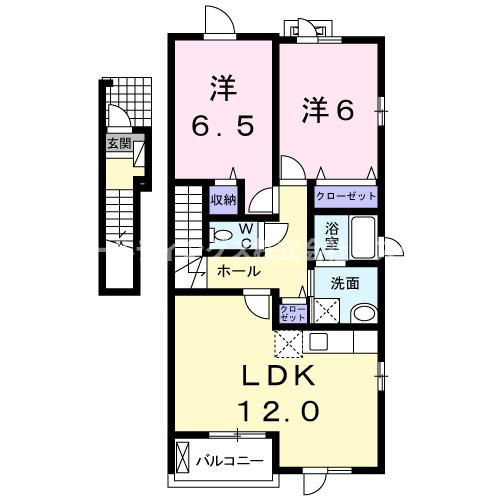 ＳＵＮＲＩＳＥ四十田Ａの間取り