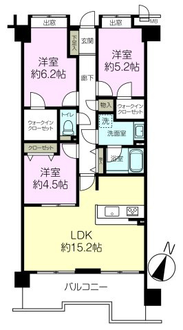 ヴィルヌーブ本山中町の間取り