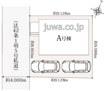 【新築分譲住宅】ふじみ野市亀久保1217番の区画図