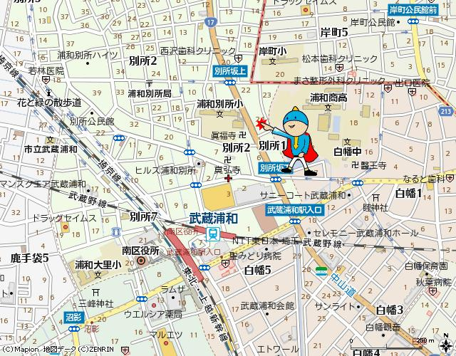 コリーヌ武蔵浦和の地図