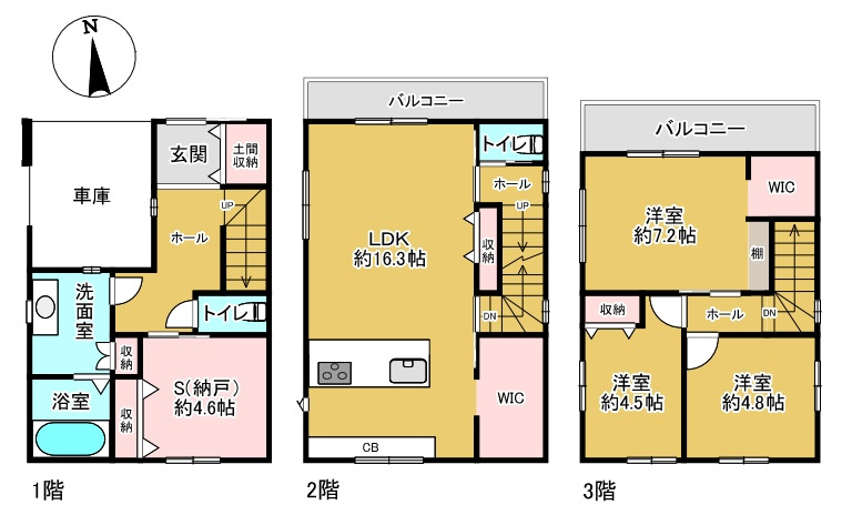 神戸市垂水区歌敷山　新築一戸建ての間取り