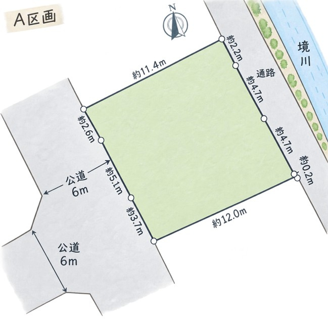 大和市下鶴間土地【建築条件なし】の土地図
