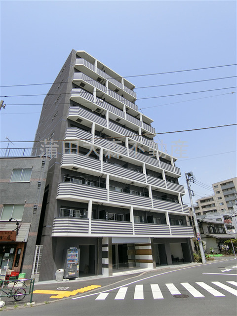 メイクスデザイン千鳥町アジールコートの外観|2017年2月築　RC鉄筋コンクリート造地上9階建て1R～1LDK総戸数64戸インターネット無料
東京都大田区千鳥3丁目　東急池上線千鳥町駅と東急多摩川線下丸子駅2線2駅近の立地！