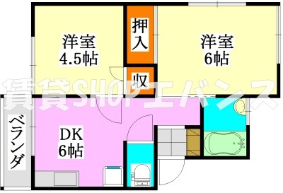 【間取り】 | ハイツ田喜野井