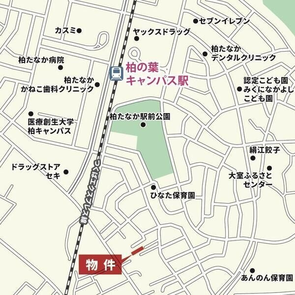 セナリオフォルム柏たなかの地図