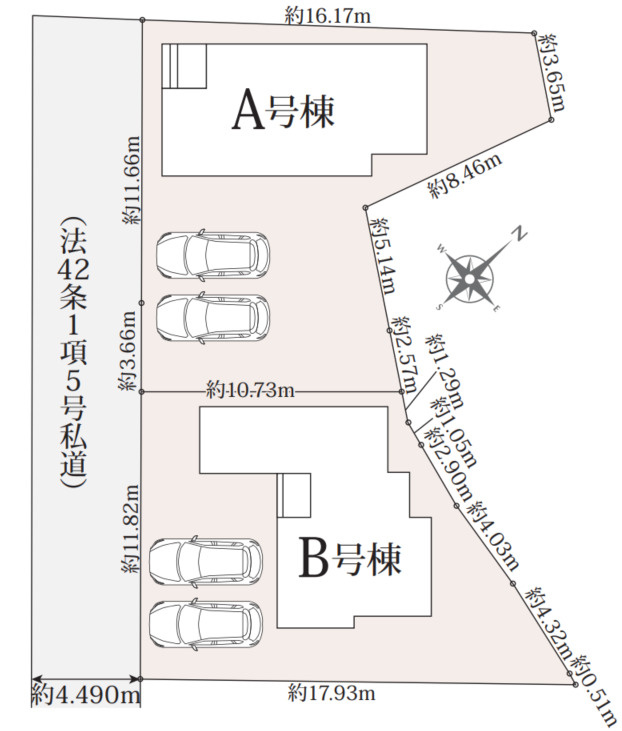 新築戸建　富士市鮫島422番　全3棟A号棟の区画図|A棟です