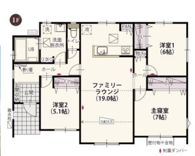 【間取り】 | 加須市下高柳第14期　ワイウッドコート　新築戸建　全11棟　5号棟