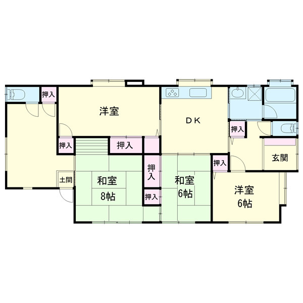 土浦市烏山３丁目　中古戸建の間取り