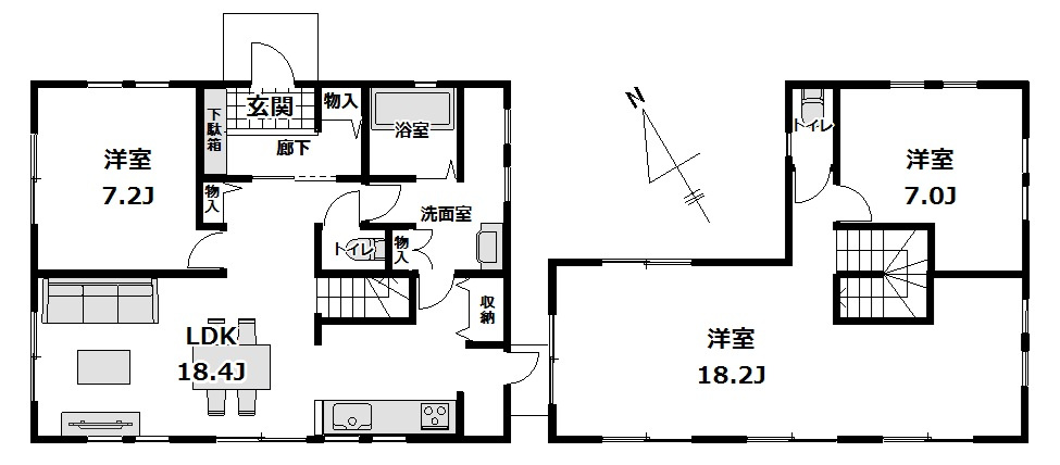 中古戸建　守谷市みずき野6丁目の間取り