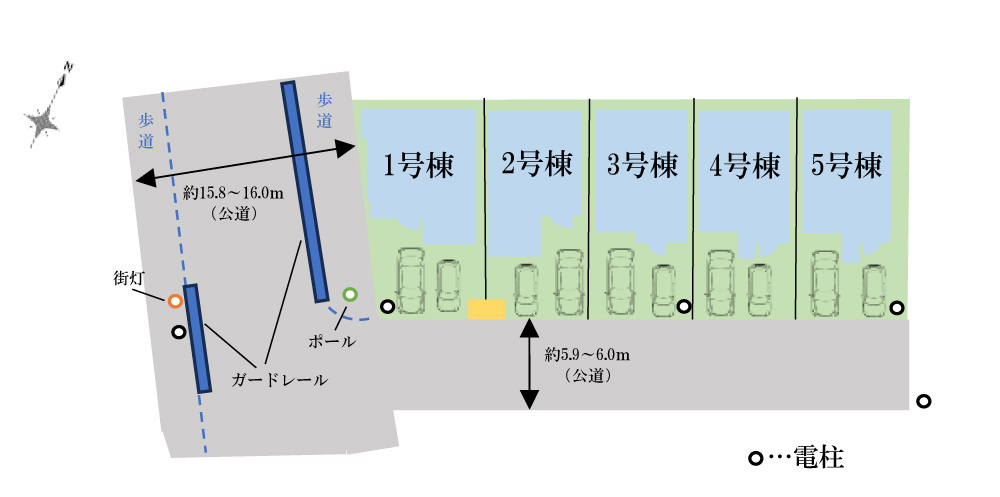 入間郡三芳町大字藤久保の新築一戸建の区画図|お車は並列で２台駐車できますので、セカンドカーやお客さま用のお車も出し入れが楽々です。
南東側約6m公道につき陽当りも良好です。
