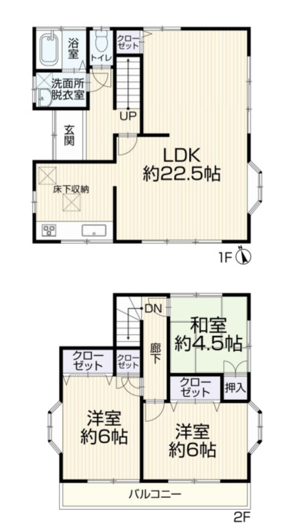 吉川市　須賀　中古戸建の間取り|間取図です