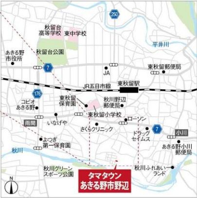 タマタウンあきる野市野辺　2号棟￤長期優良住宅×耐震等級3♪充実設備の新築住宅の地図