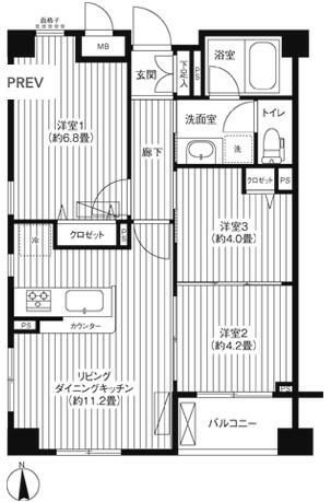 プリムヴェール西尾久メゾンＡの間取り