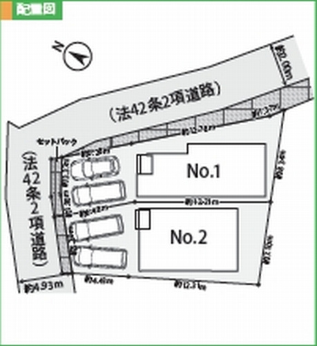 【仲介手数料０円】海老名市国分北3丁目2期　新築一戸建て　全2棟の区画図|【仲介手数料０円】海老名市国分北3丁目2期　新築一戸建て　全2棟