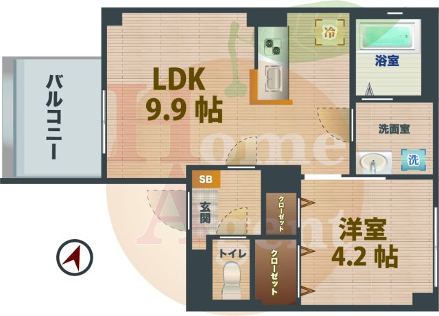 【間取り】 | ＰＡＲＫＭＡＩＳＯＮ | 1LDKのお部屋です。