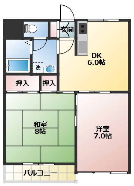 国分寺市戸倉２丁目の賃貸マンションの間取り