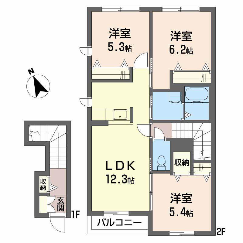 ヴァンヴェール　マーガレット　B棟の間取り