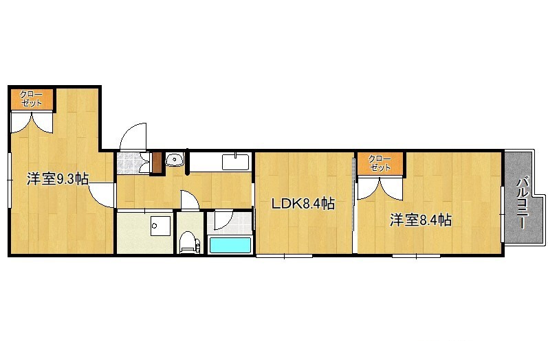 エトランゼ宮本12の間取り|２ＬＤＫの間取りです