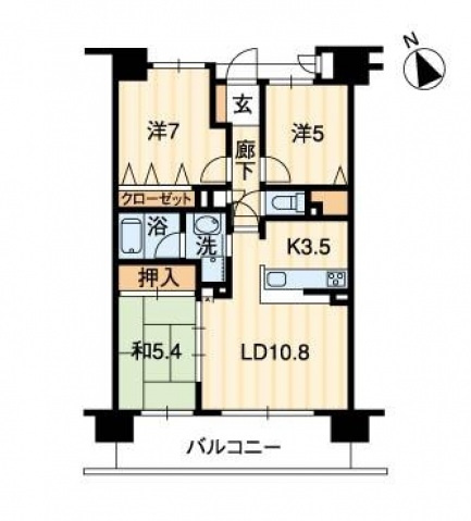 サーパス原尾島けやき通りの間取り
