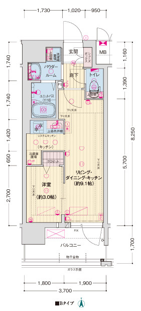 ソルテラスUMEDA NORTHの間取り