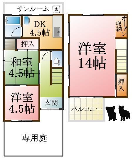 北舞子1丁目貸家の間取り
