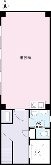 【間取り】 | オザキマンション | 横４３９センチ×奥行７１０センチ　長方形型オフィス　