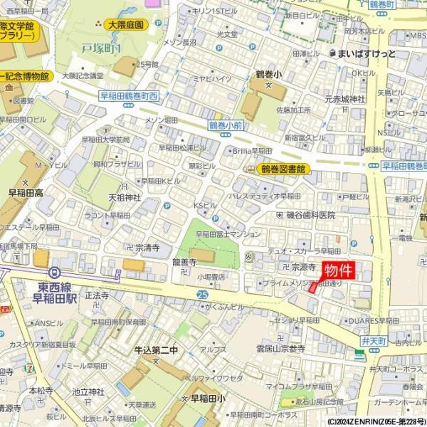 ニューハイム早稲田の地図