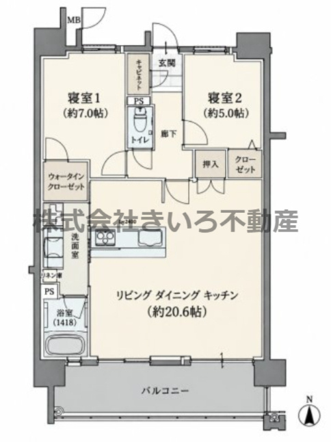 サンパーク玉名中央レジデンスの間取り