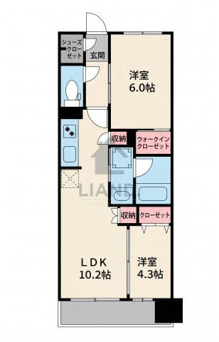プレサンスロジェ博多STATION NORTH　堅粕小学校区の間取り|プレサンスロジェ 博多STATION NORTH