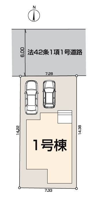 所沢市東新井町・全1棟　新築一戸建　～LDK16帖～の区画図|整形地・土地面積104.60平米（約31.64坪）