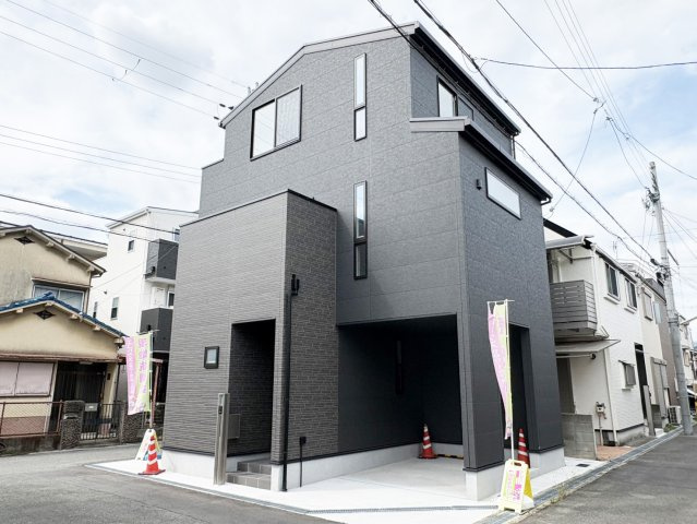 高槻市永楽町新築戸建の外観|落ち着いた雰囲気の外観です。