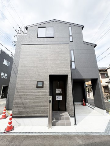 高槻市永楽町新築戸建の外観|きれいな外観です。