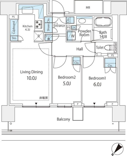 ＨＡＲＵＭＩ　ＦＬＡＧ　ＳＵＮ　ＶＩＬＬＡＧＥ　Ｄ棟の間取り