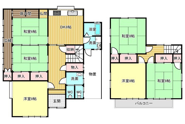中古住宅　加野1丁目の間取り