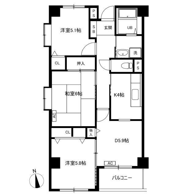 ソシエ南長崎の間取り