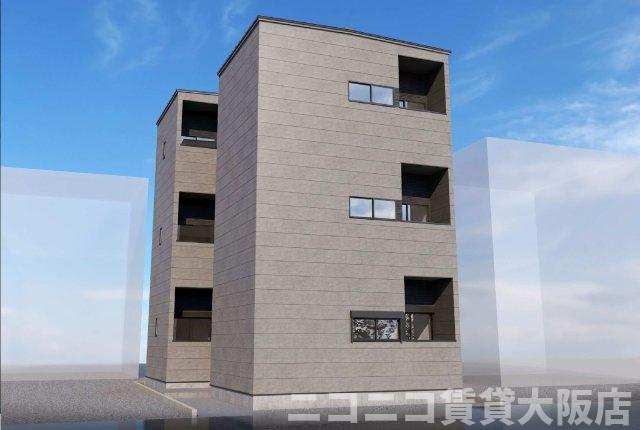 大阪市大正区三軒家西３丁目のアパートの外観パース
