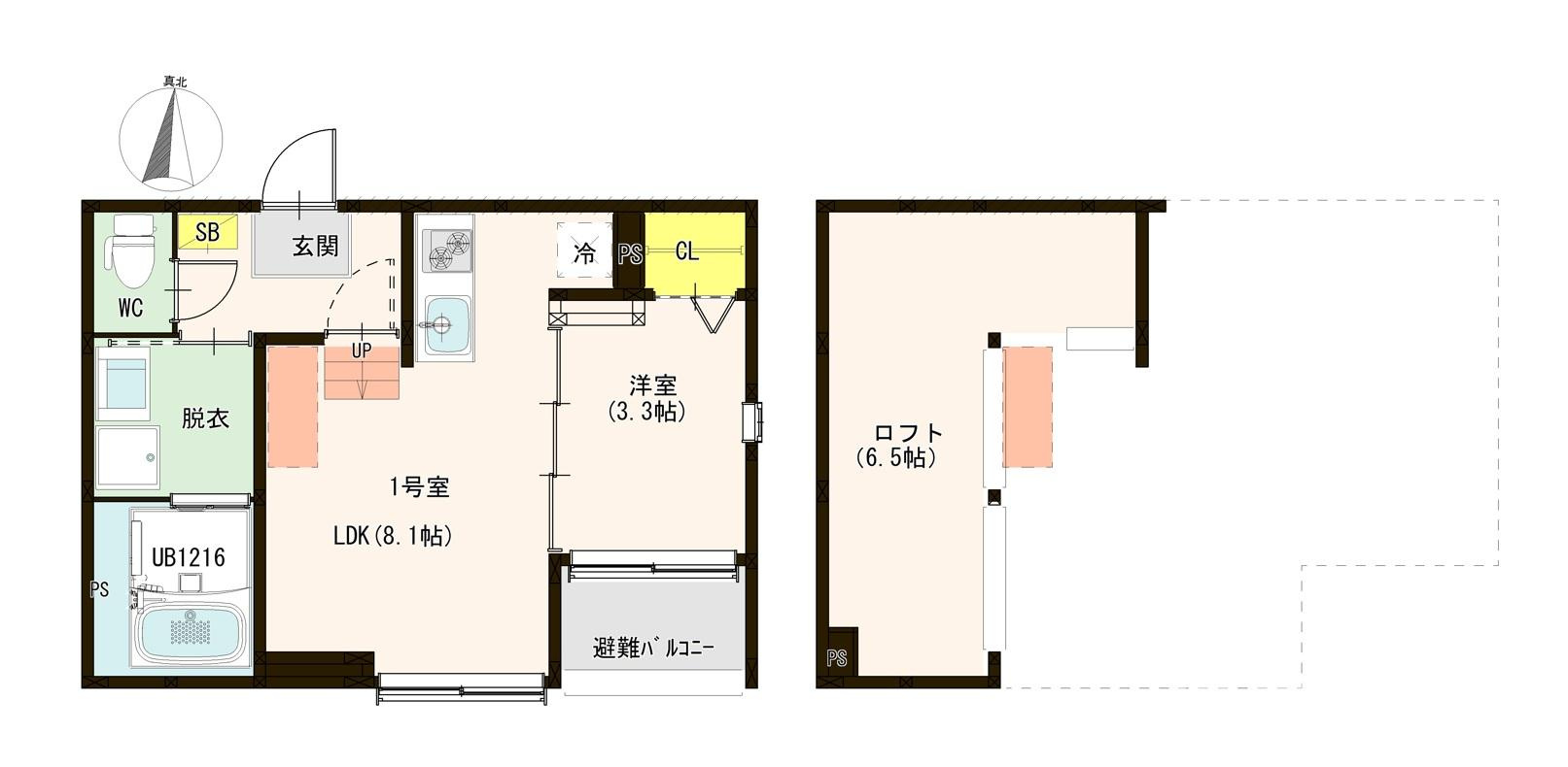 大阪市大正区三軒家西３丁目のアパートの間取り