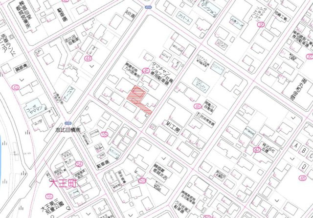 都城市大王町の売地の土地図