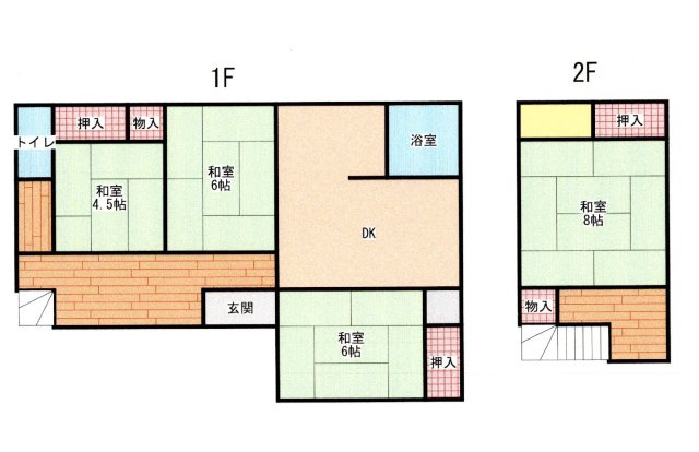 沼、中古住宅２F建ての間取り