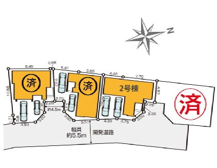 茅ヶ崎市高田1丁目　新築戸建の区画図|区画図◇